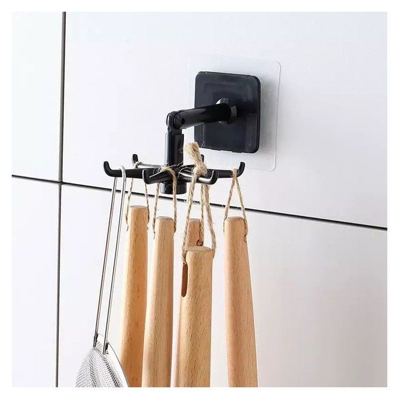 GENERICO - Gancho giratorio adhesivo 360° multifuncional cocina y baño