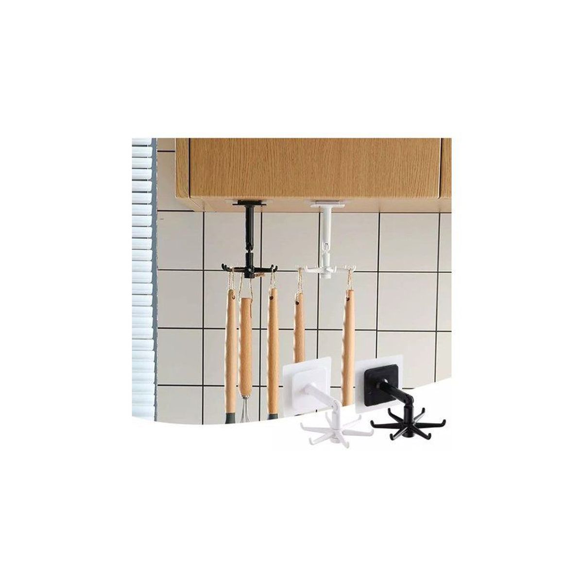 GENERICO - Gancho giratorio adhesivo 360° multifuncional cocina y baño