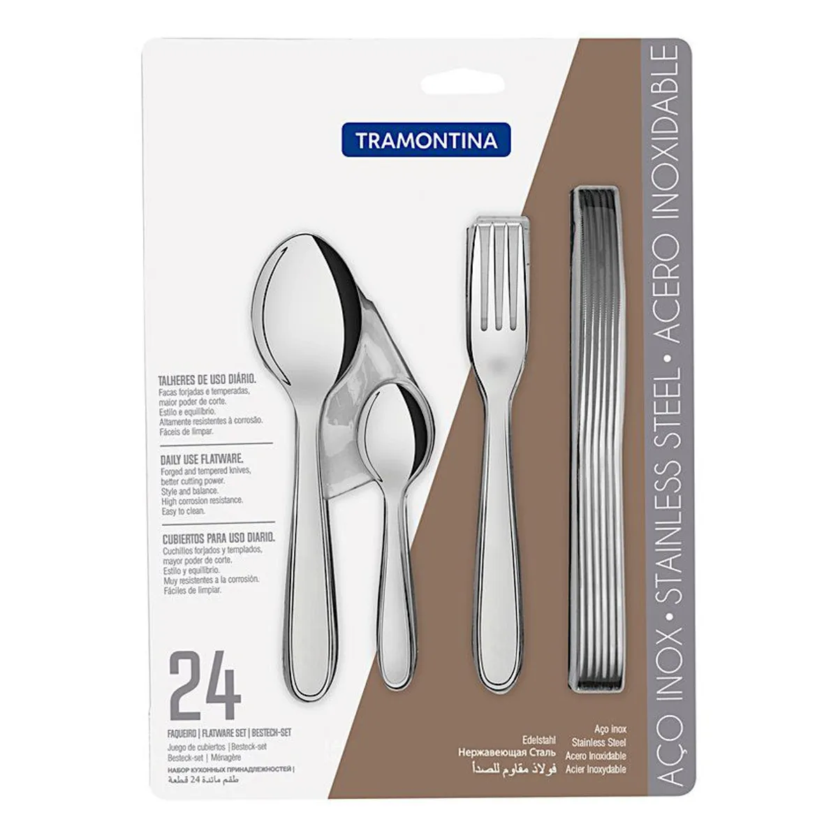 TRAMONTINA - Juego de cubiertos maresias tramontina acero inoxidable 24 piezas