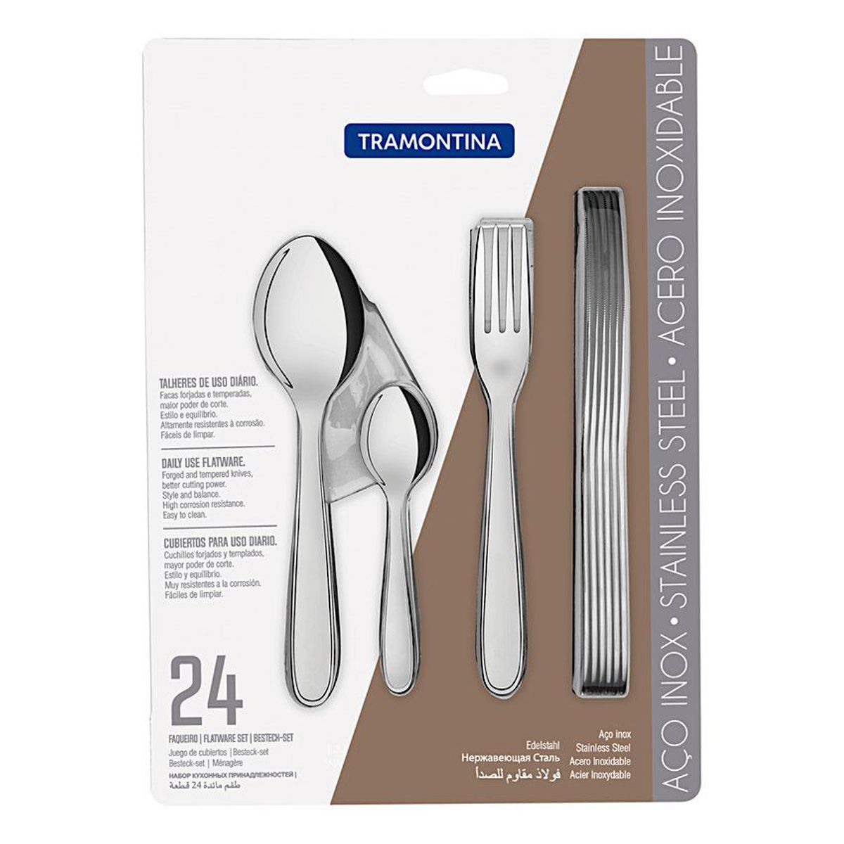 TRAMONTINA - Juego de cubiertos maresias tramontina acero inoxidable 24 piezas