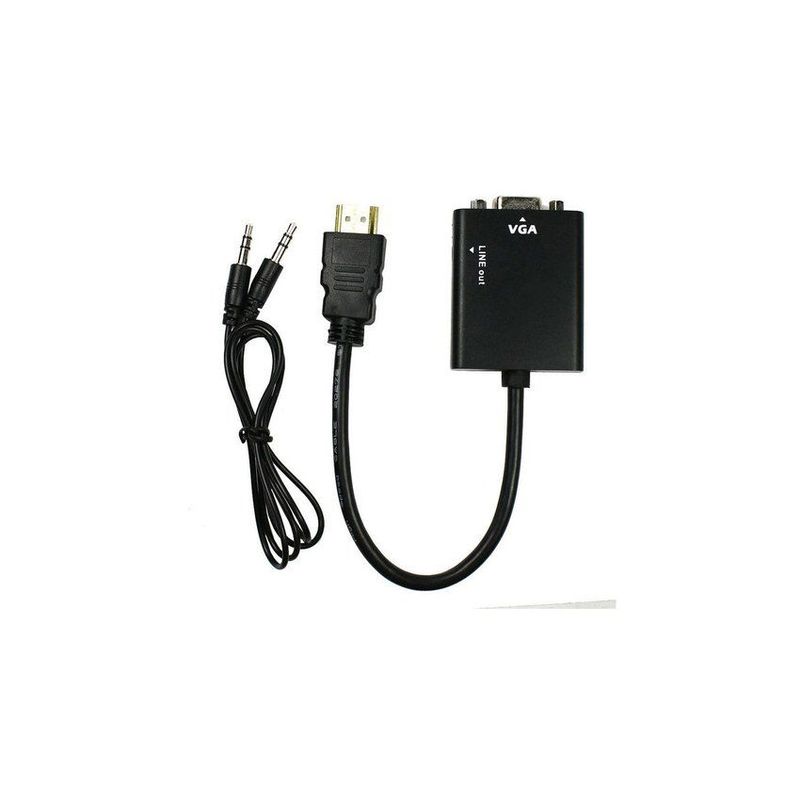 GENERICO - Convertidor hdmi a vga + cable de audio 3.5