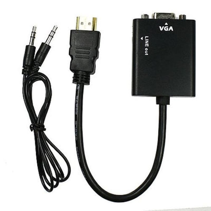 GENERICO - Convertidor hdmi macho a vga hembra salida video adaptador