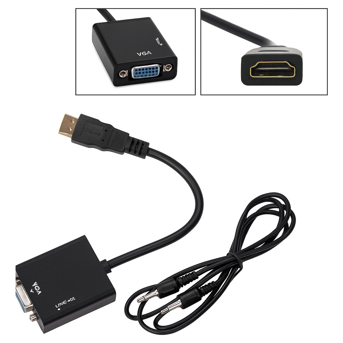 GENERICO - Convertidor hdmi macho a vga hembra salida video adaptador