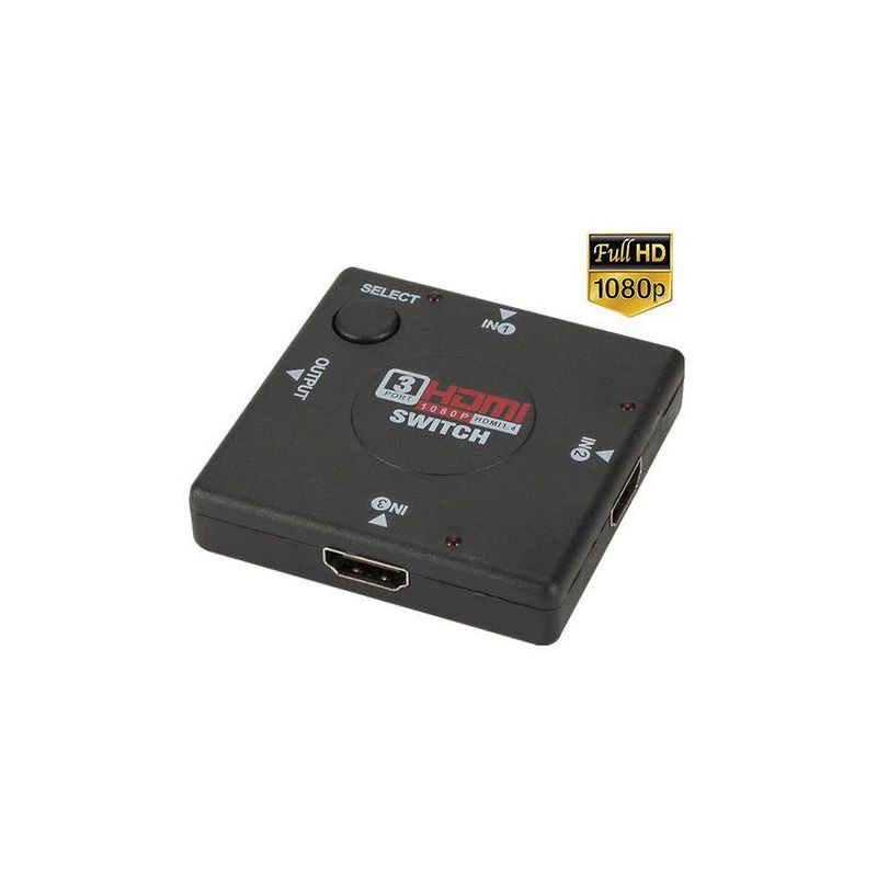 GENERICO - Switch multipuerto hdmi 3 entradas y 1 salida con selector