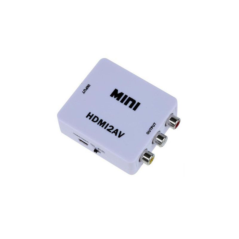 GENERICO - Adaptador convertidor hdmi a rca  av tv bo x a televisor crt
