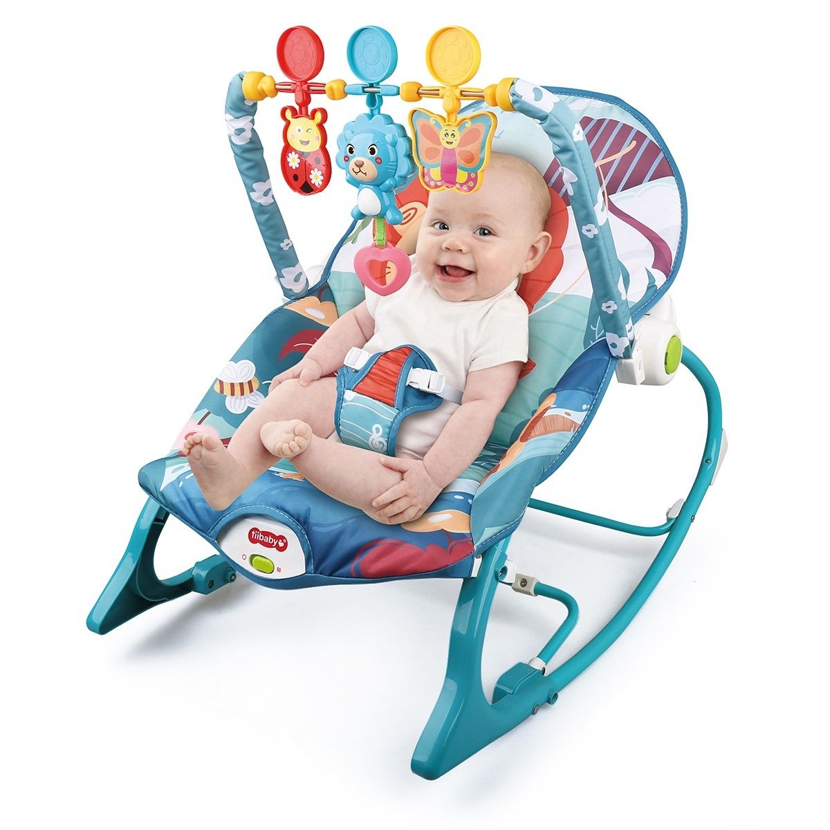 BABY ON - Silla mecedora vibradora musical para bebe 3 en 1 Leon