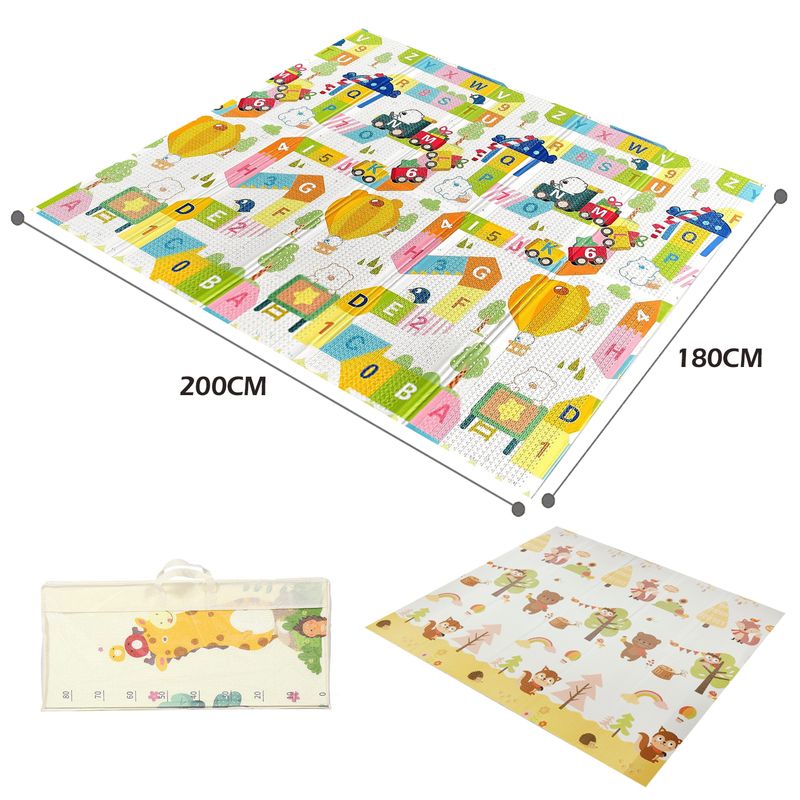 BABY ON - Tapete para bebé plegable extra grande 200x180 cm doble faz london