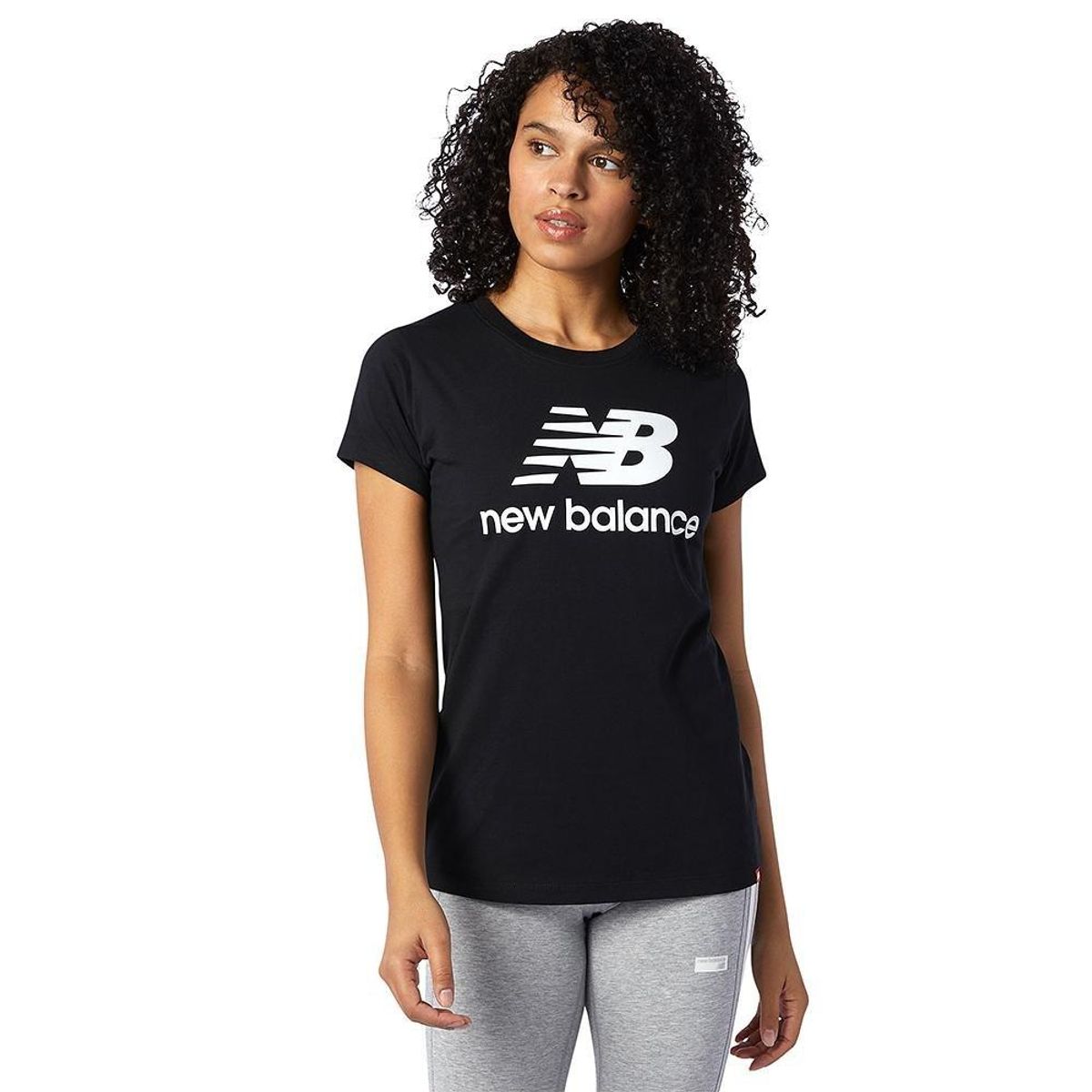 NEW BALANCE - Camiseta New Balance Essentials Stacked Para Mujer-Negro