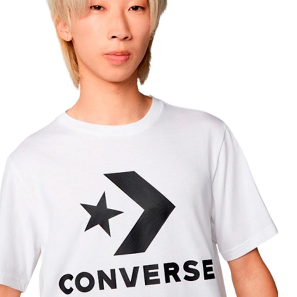 CONVERSE - Camiseta Converse Fit Front Large Logo Unisex-Blanco