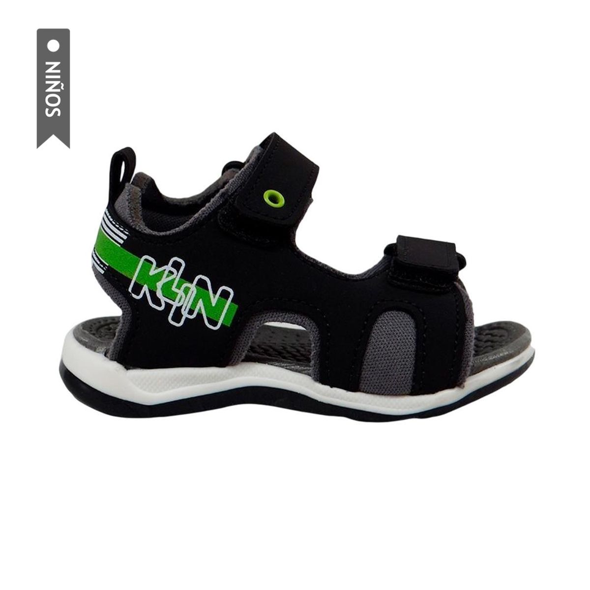 KLIN - Sandalias Klin Line Play Para Niños-Negro