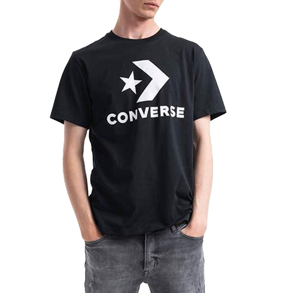 CONVERSE - Camiseta Converse Star Chevron Patch-Negro