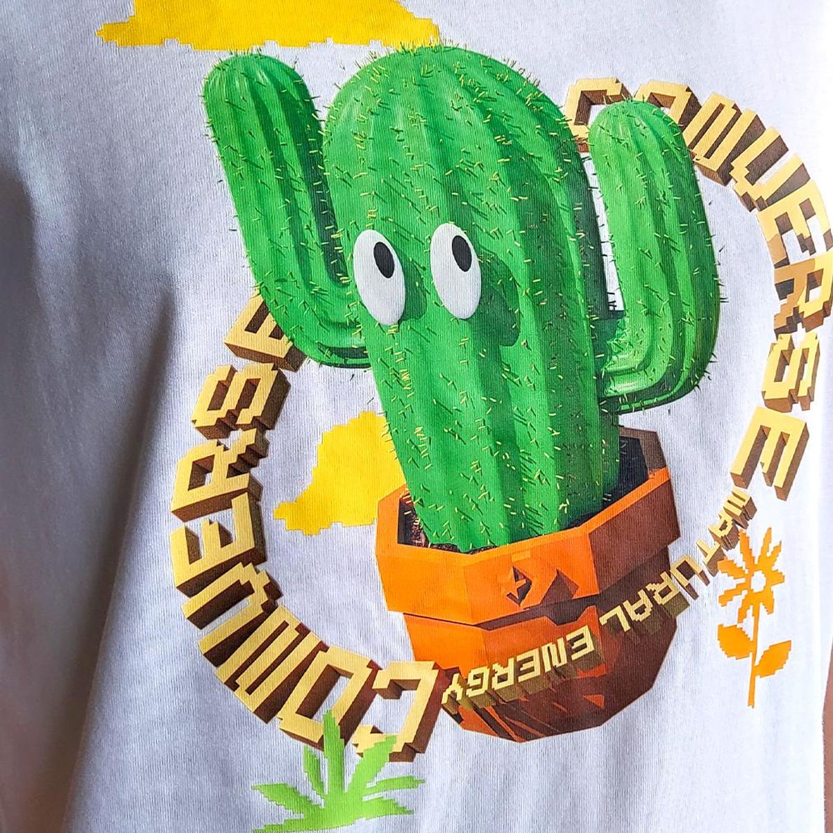 CONVERSE - Camiseta Converse Animated Cactus Unisex-Blanco