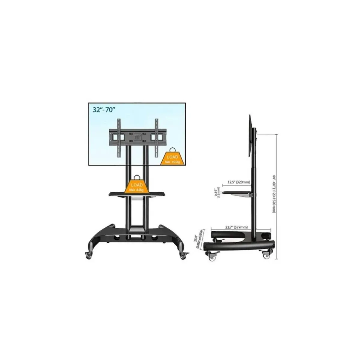 NB NORTH BAYOU - Soporte tv movil de piso  ava 1500 1p  de 32 a 75