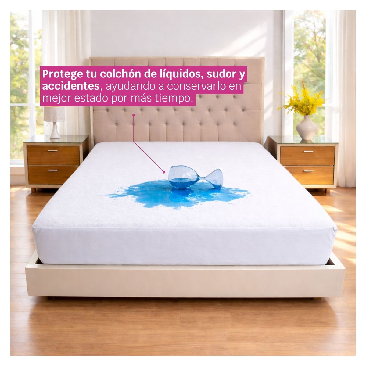 HOGARETO - Protector Colchón Impermeable Cama Doble 140x190cm Hogareto