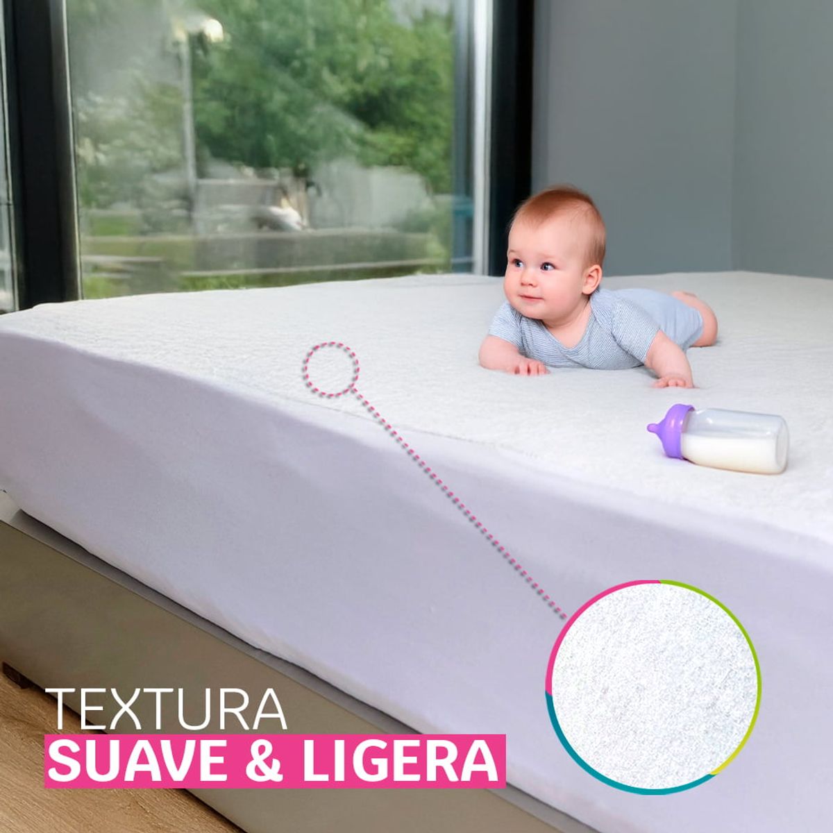 HOGARETO - Protector Colchón Impermeable Cama Doble 140x190cm Hogareto