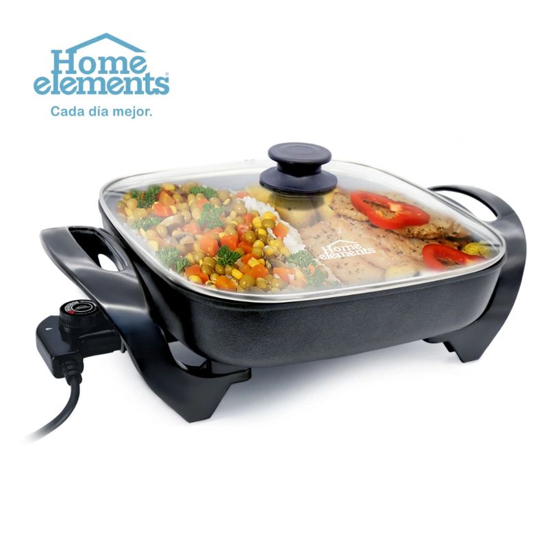 HOME ELEMENTS - Sarten electrico tapa vidrio Home Elements 116B3030