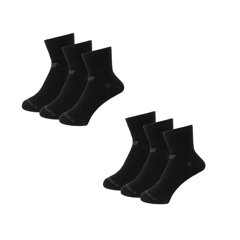NEW BALANCE - Medias New Balance Flat Knit Ankle 6 Pares-Negro