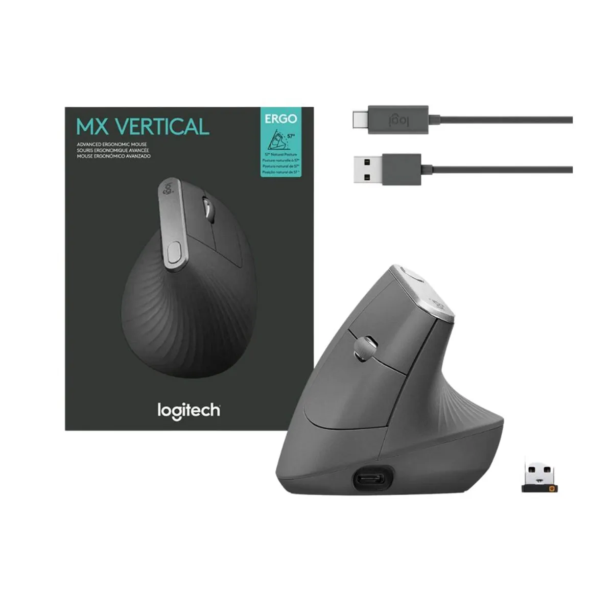 LOGITECH - Mouse inalámbrico ergonómico Logitech MX Vertical