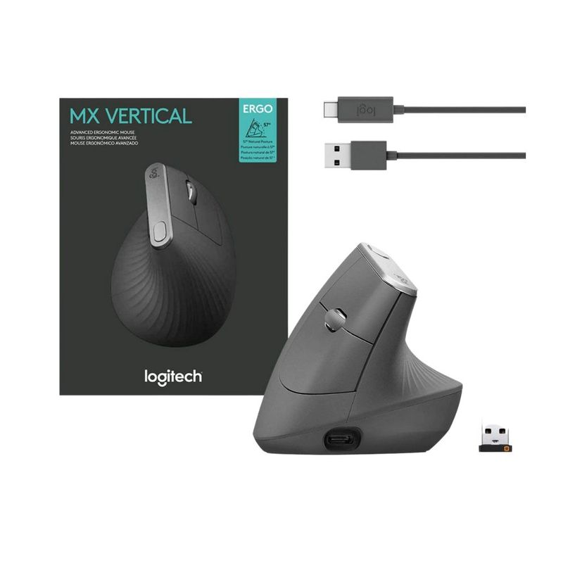 LOGITECH - Mouse inalámbrico ergonómico Logitech MX Vertical