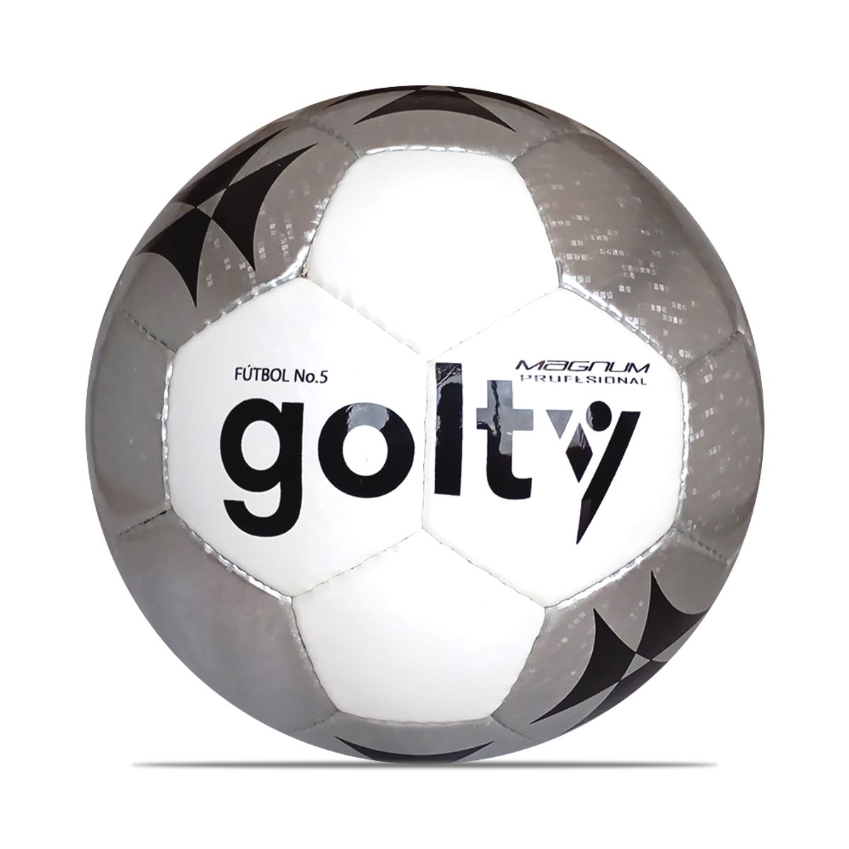 GOLTY - Balón De Fútbol Golty Professional Magnum Gris No.5-Plateado