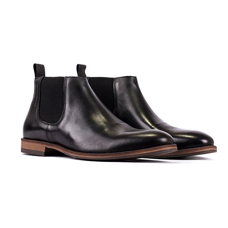 OVERSTATE - Botas Estilo Chelsea Para Hombre En Cuero Negro CA-5482-3301OV