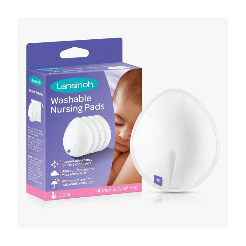 LANSINOH - Protectores lavables de lactancia blanco  Lansinoh x 4
