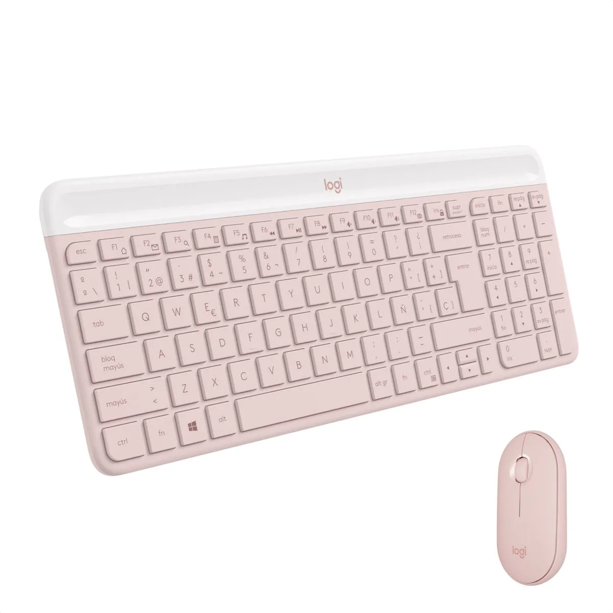 LOGITECH - Combo Inalámbrico Slim Teclado Y Mouse Logitech Mk470 Rosa