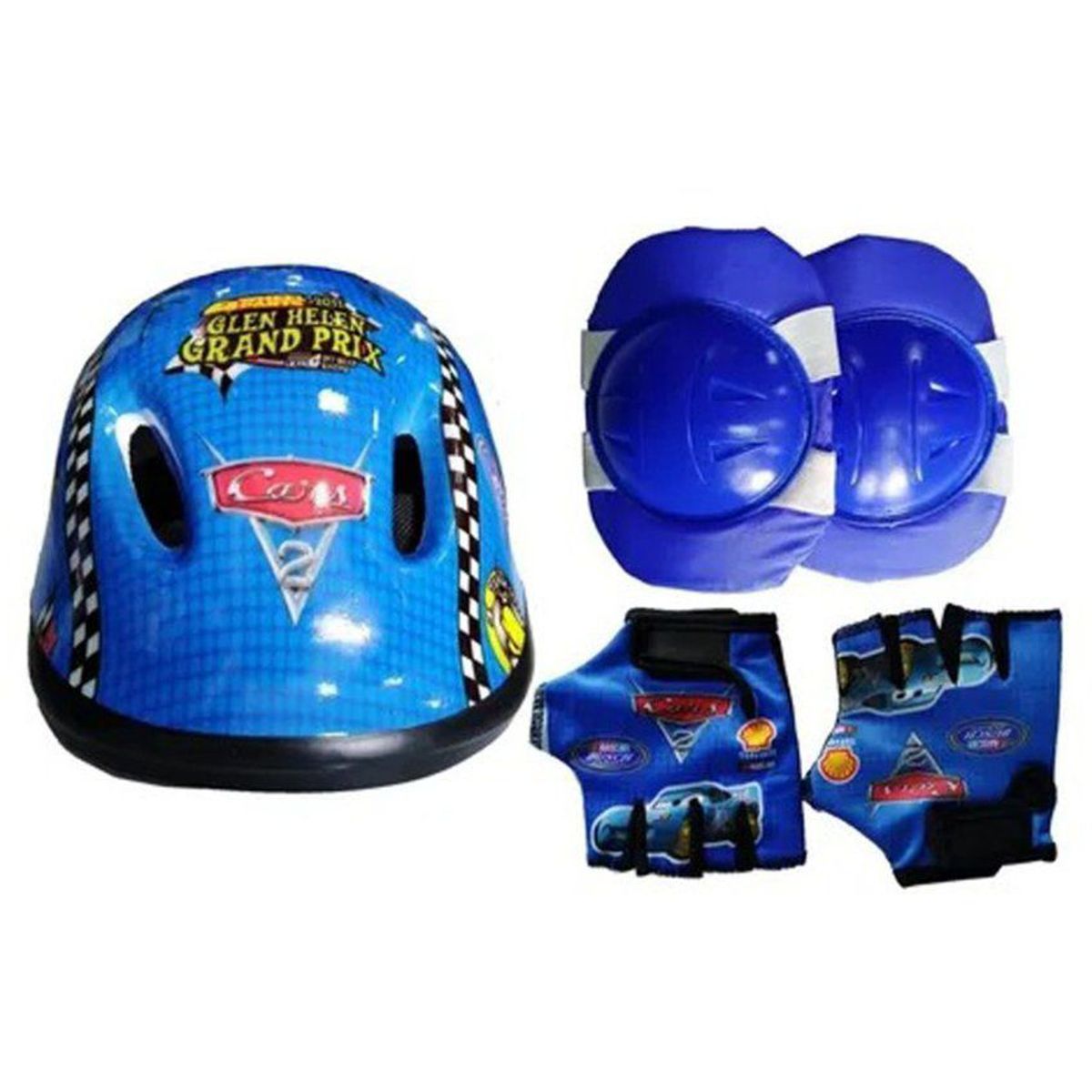 AFM - CASCO DE PROTECCION PARA NIÑOS + KIT DE PROTECCIÒN AZUL