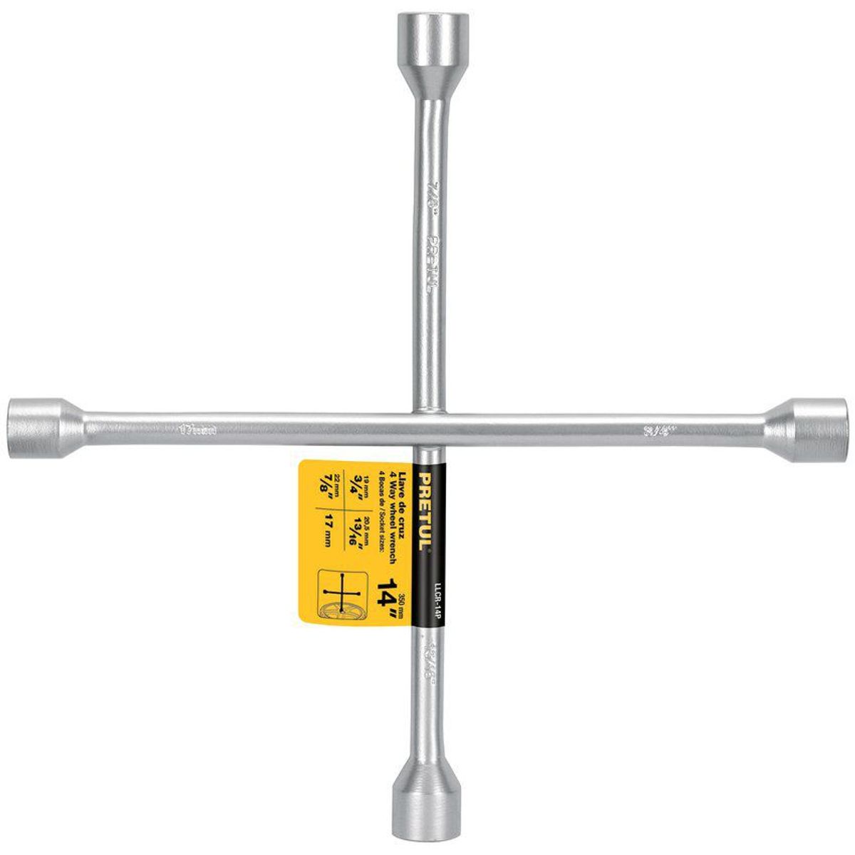 PRETUL - Cruceta Galvanizada, Copas De 17 Mm, 3/4", 13/16" Y 7/8" Pretul