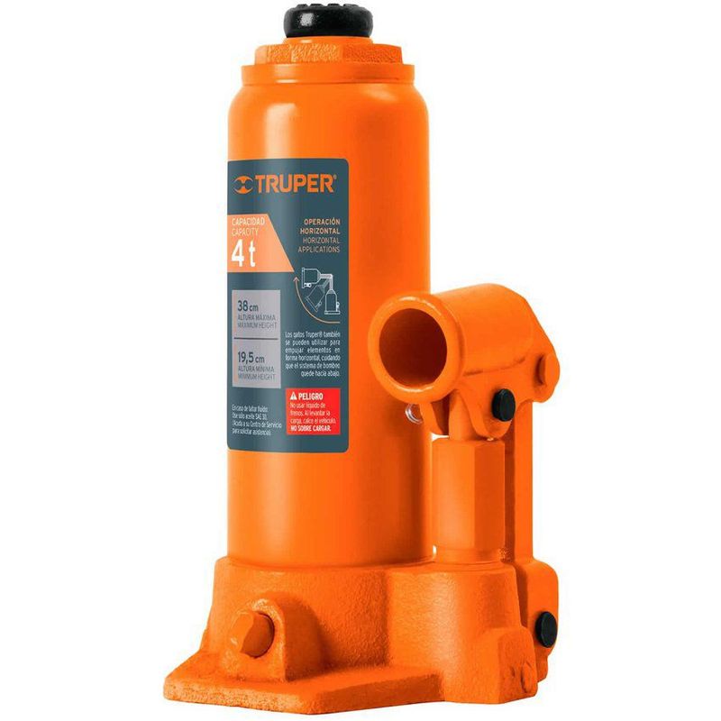 TRUPER - Gato Botella 4 Toneladas Para Uso Vertical Y Horizontal Truper