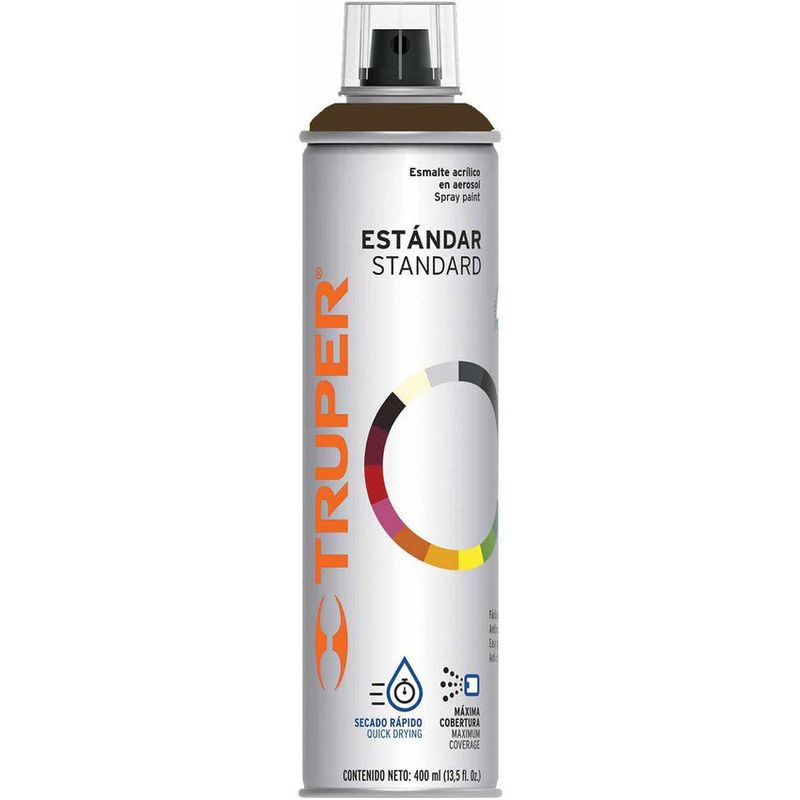 TRUPER - Pintura Aerosol En Lata 400 Ml Negro Mate, Profesional Truper