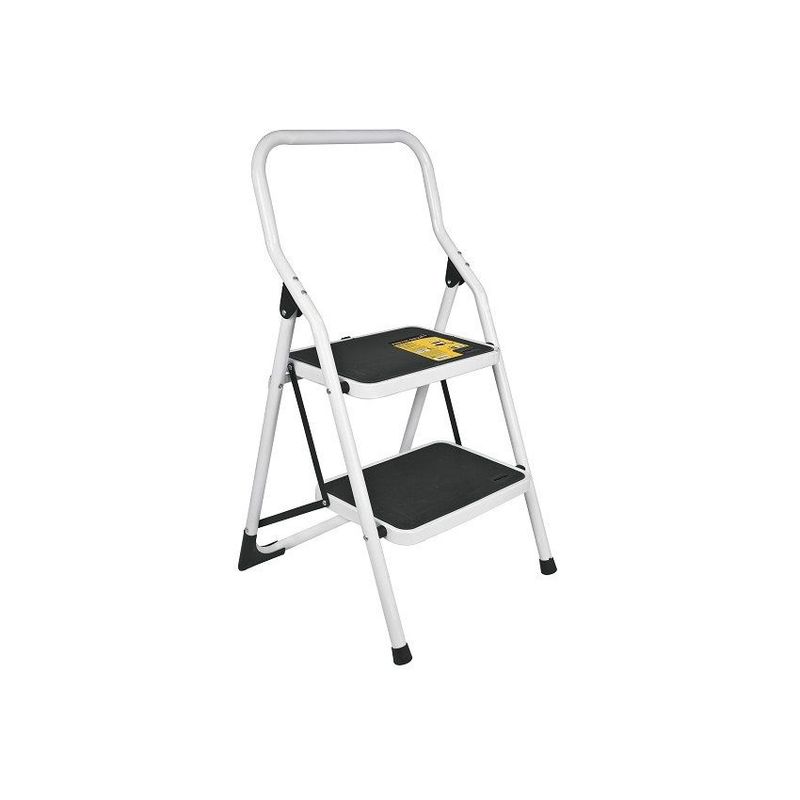 PRETUL - Escalera Tubular Plegable De 2 Peldaños Antideslizantes Pretul