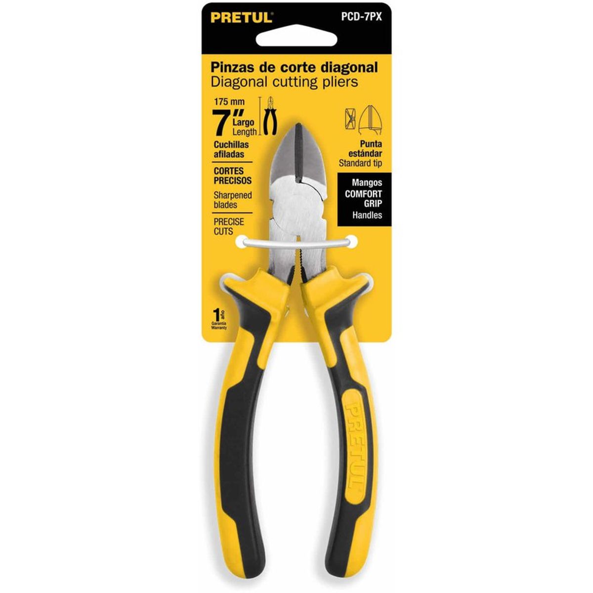 PRETUL - Alicate Corta Frio De 7", Mango Comfort Grip Pretul