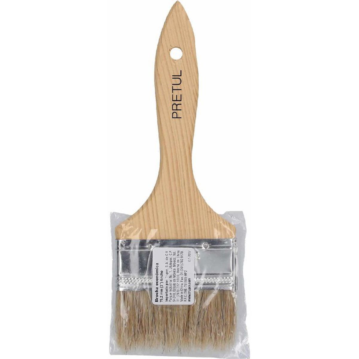 PRETUL - Brocha De 3" Con Mango De Madera, Usos Generales Pretul