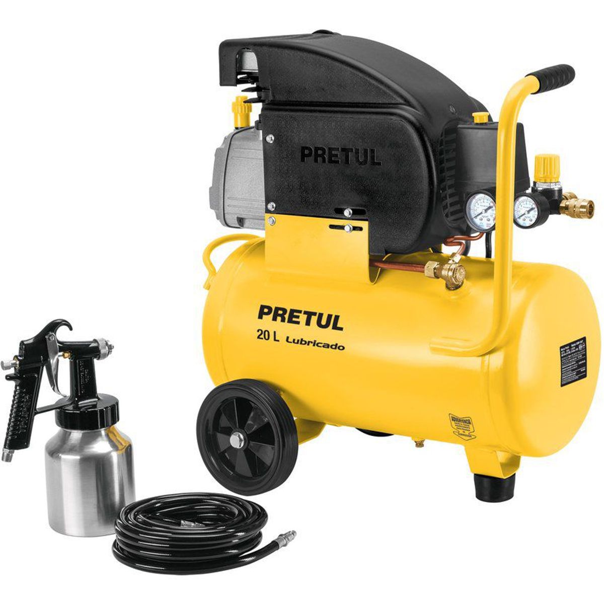 PRETUL - Compresor de aire 20 litros + manguera + pistola de pintar pretul