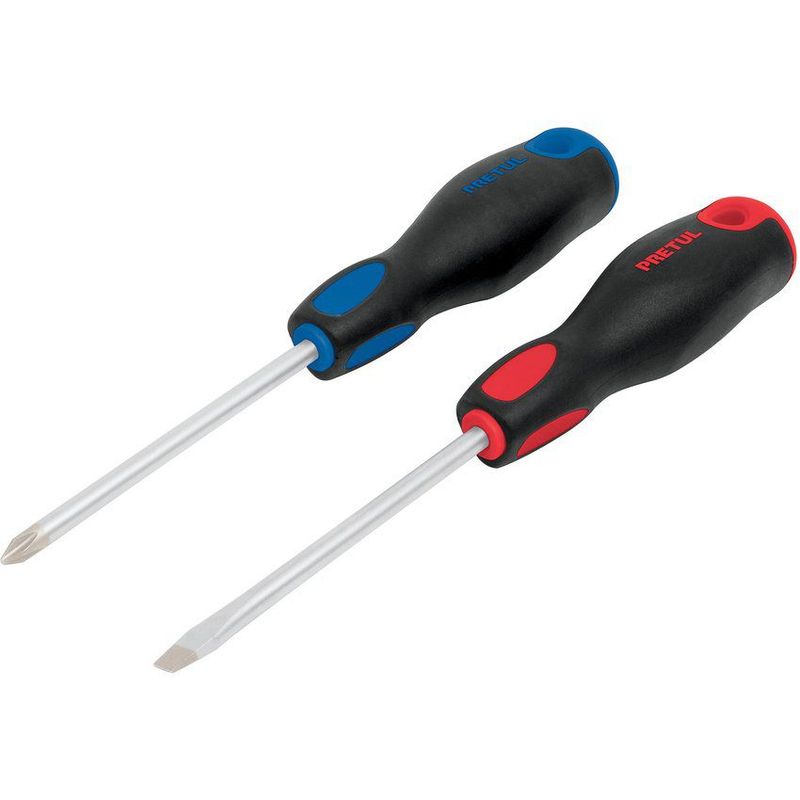 PRETUL - Juego De 2 Destornillares De 3/16", Mango Comfort Grip Pretul