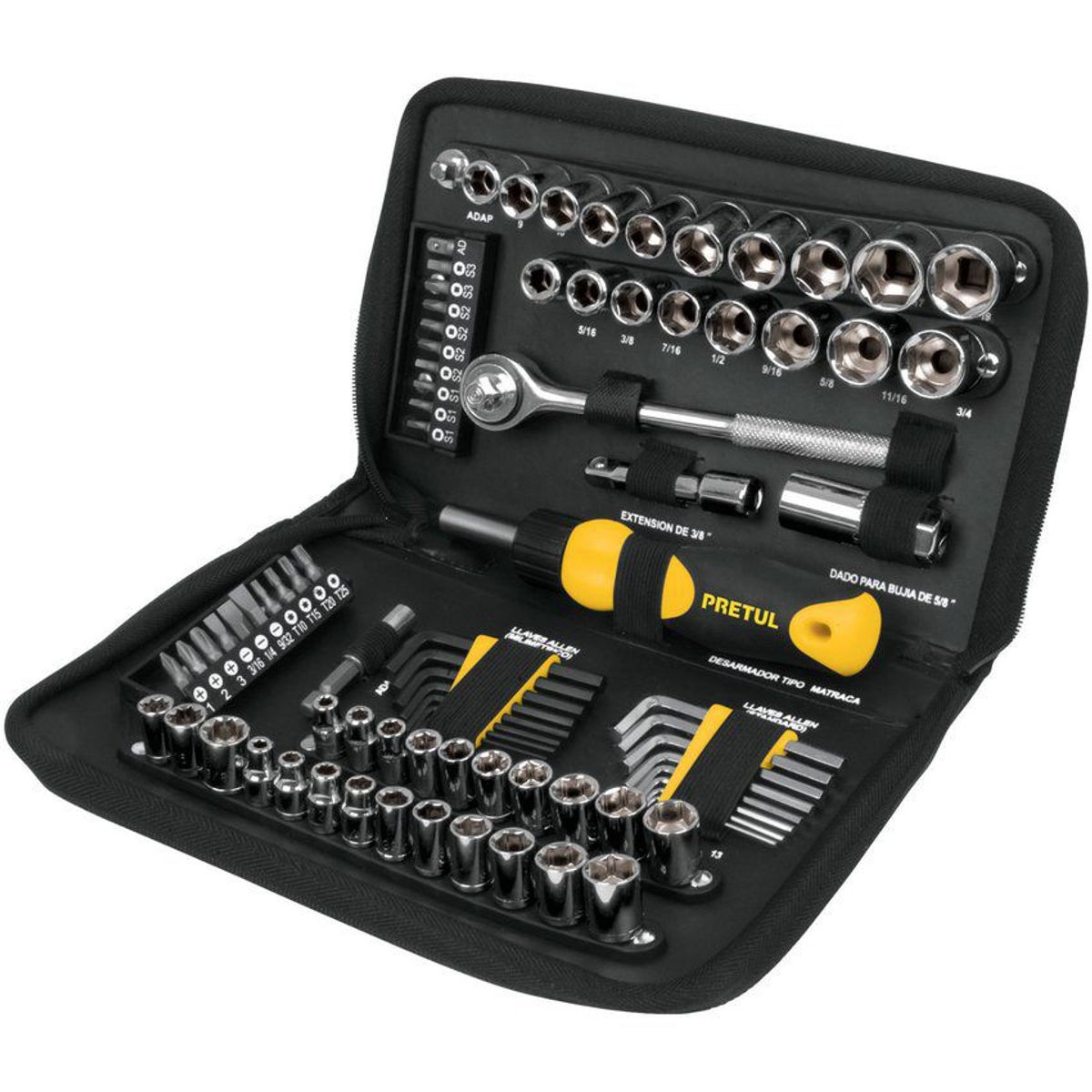 PRETUL - Juego De Herramientas De 83 Piezas Y Copas Para Carro Y Moto Pretul