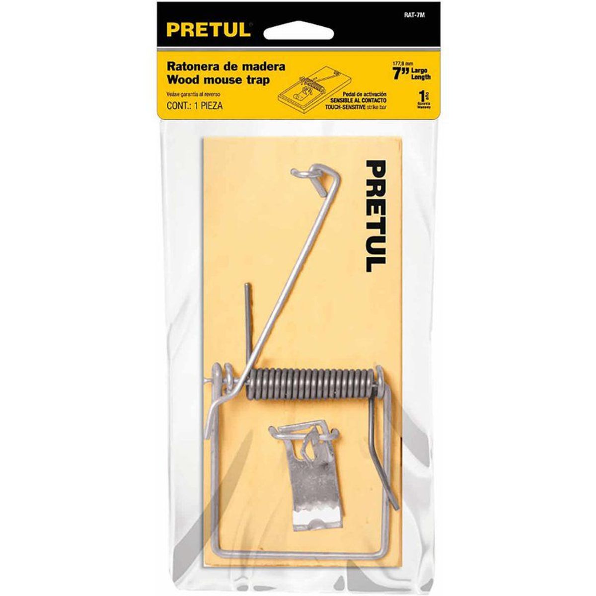 PRETUL - Trampa Para Ratones En Madera De 18 Cm, Uso Profesional Pretul