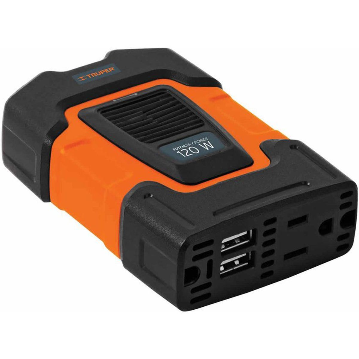 TRUPER - Inversor De Corriente 120 W Para Carro, Con Usb Y 1 Enchufe Truper