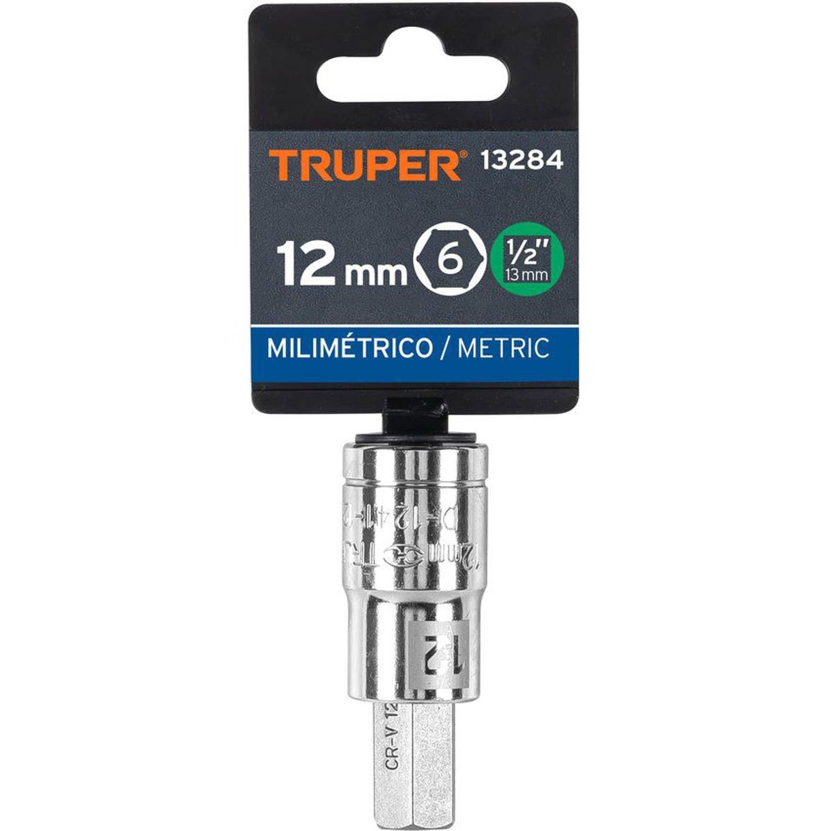 TRUPER - Copa Estándar De Punta Bristol 12 Mm, Cuadrante De 1/2" Truper