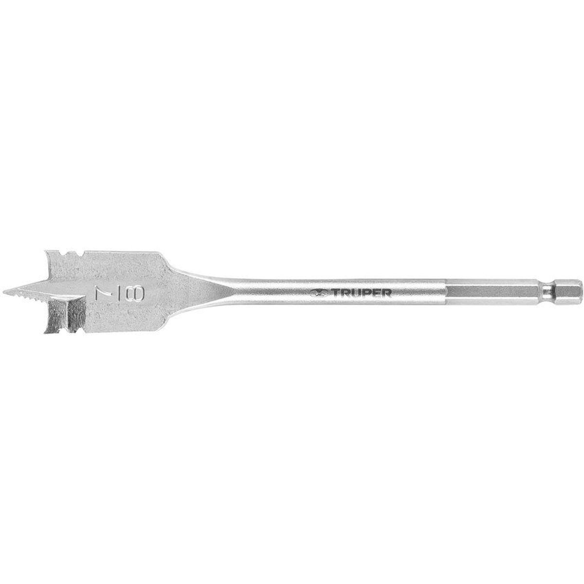 TRUPER - Broca Espada Para Madera De 7/8", Zanco Hexagonal 1/4" Truper