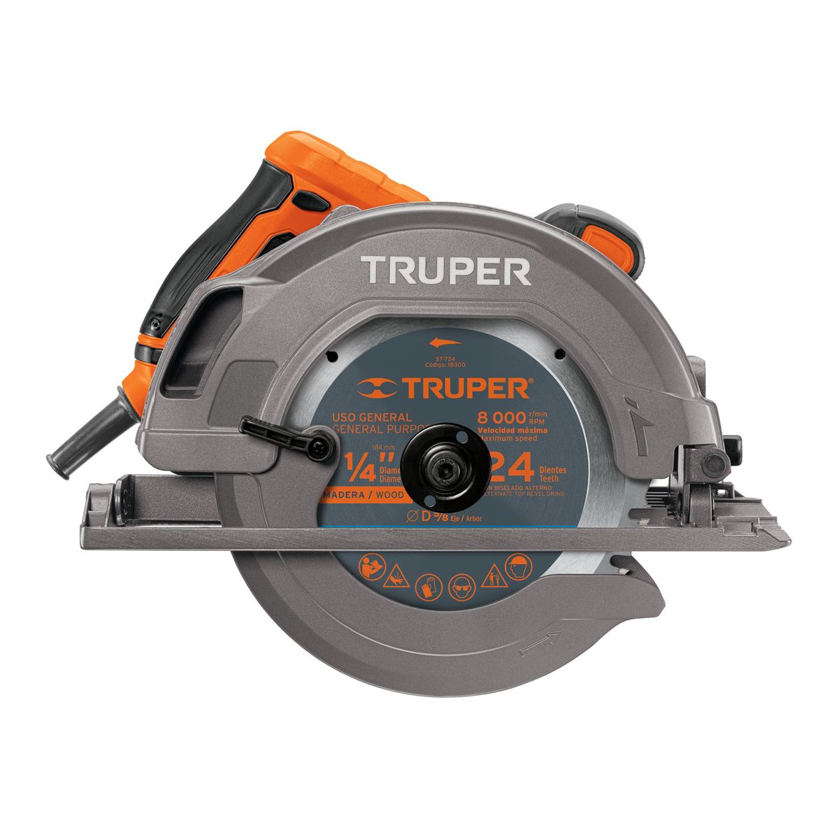 TRUPER - Sierra Circular 7-14 1750w Truper Pro 45°90° 5500rpm