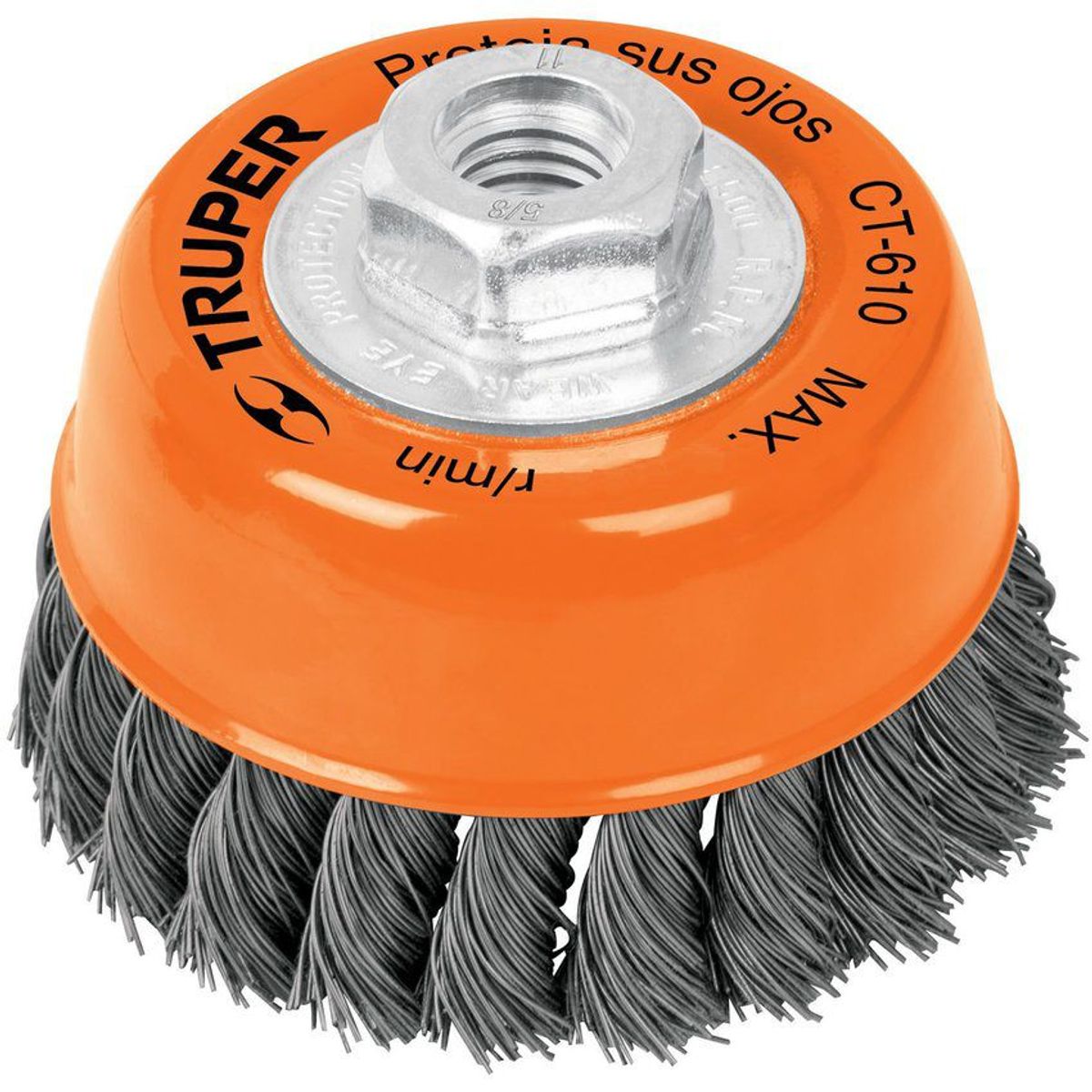 TRUPER - Grata Copa De Alambre Trenzado Fino De 5", Eje De 5/8-11 Truper