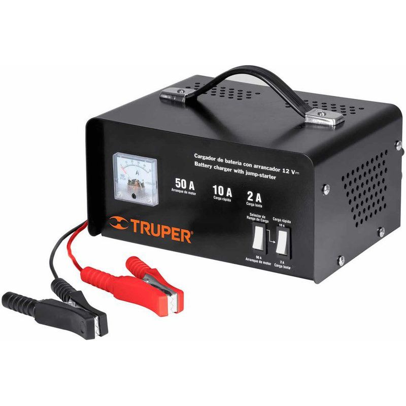 TRUPER - Cargador De Baterías 12 V, 50 A Con Carga Rápida Y Lenta Truper