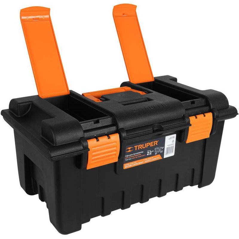 TRUPER - Caja De Herramientas De 32 Cm Con Charola Y Compartimientos Truper