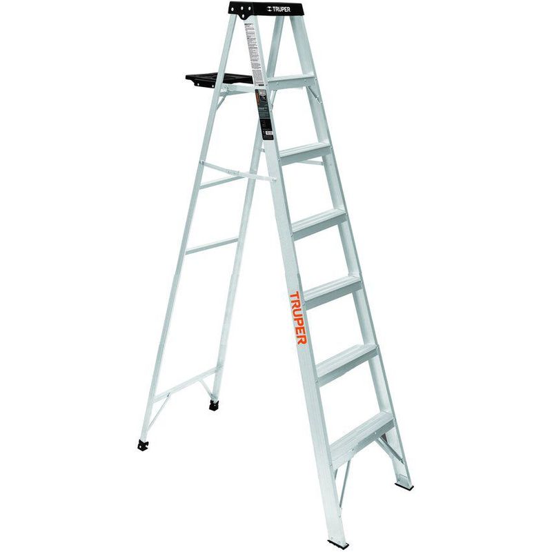 TRUPER - Escalera De 7 Escalones - 6 Peldaños Con Bandeja, Tipo 3 Truper