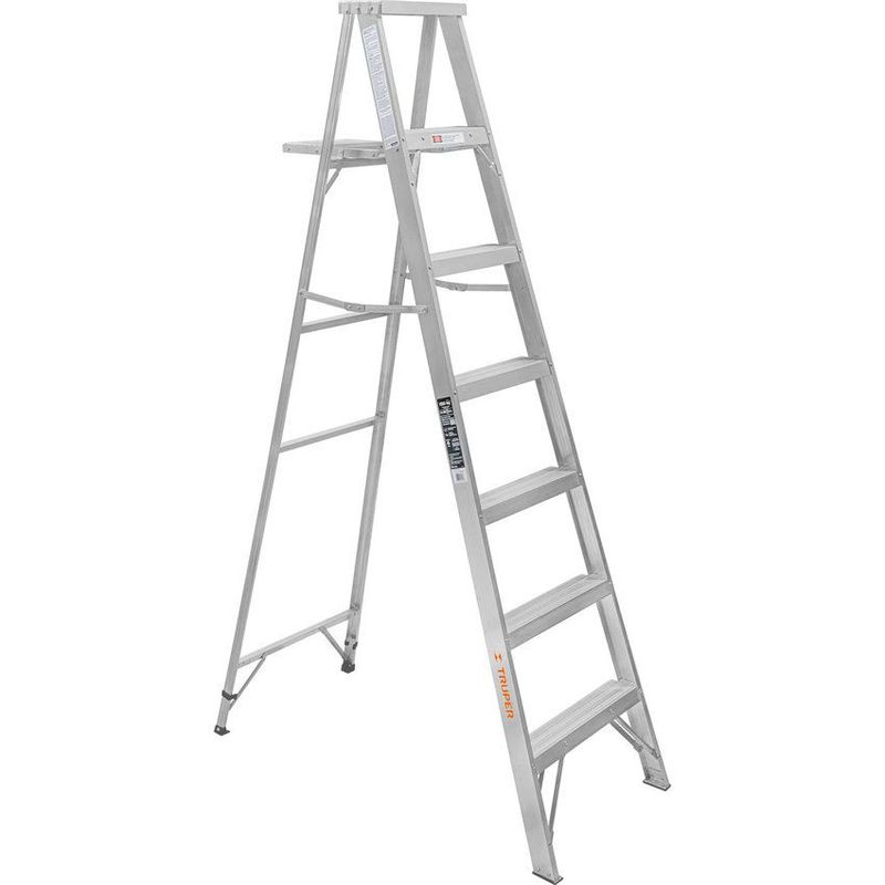 TRUPER - Escalera De 7 Escalones - 6 Peldaños Con Bandeja, Tipo 3 Truper
