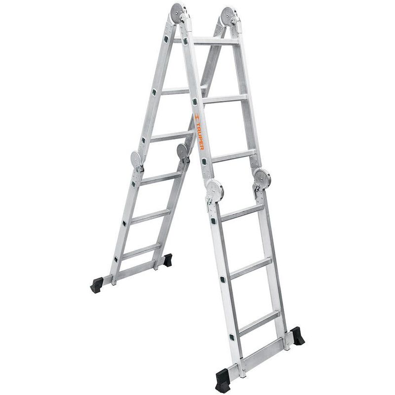 TRUPER - Escalera Multiposición 12 Peldaños, Tipo I, Capacidad 200 Kg Truper