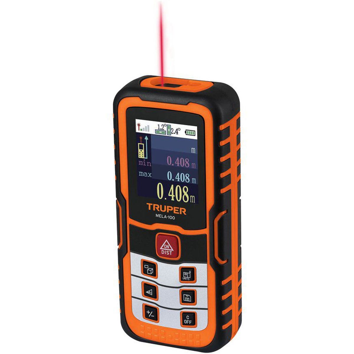 TRUPER - Medidor Láser De Distancia 100 M Antichoque Con Accesorios Truper