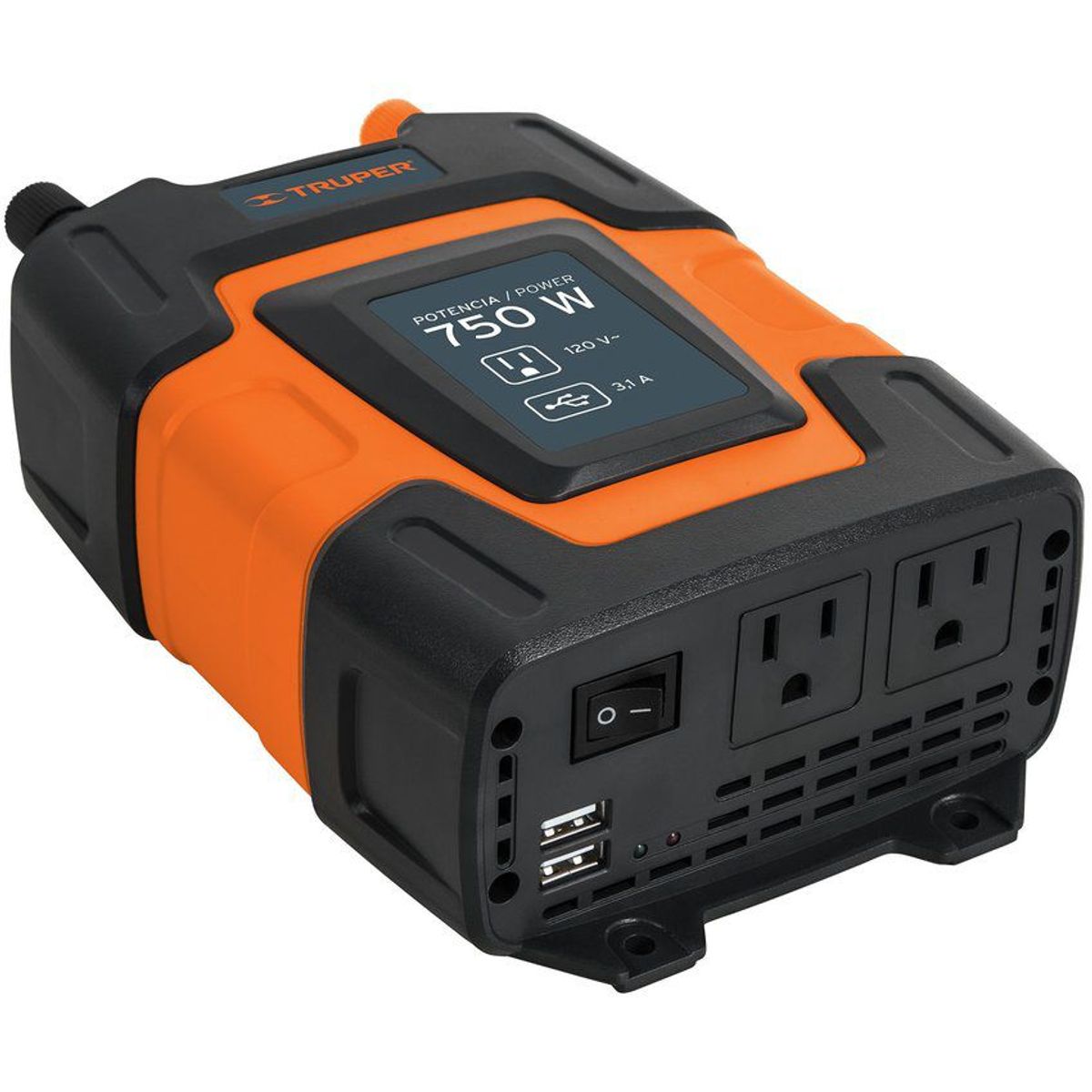 TRUPER - Inversor De Corriente 750 W Para Carro, Con Usb Y 2 Enchufes Truper